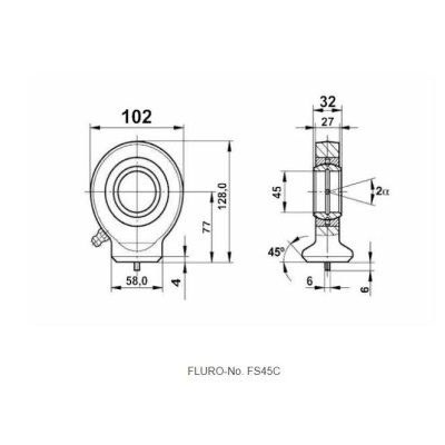 Ακρόμπαρο D:45,00mm - Συγκολλητό Κυκλική Βάση            Fs 45 C Fluro    (Uniball)