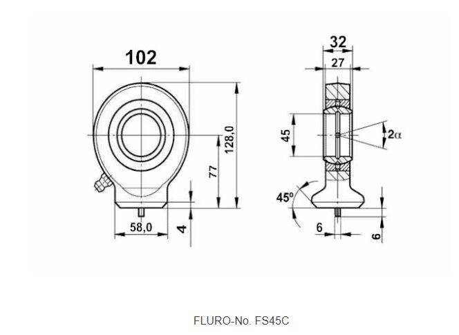 Ακρόμπαρο D:45,00mm - Συγκολλητό Κυκλική Βάση            Fs 45 C Fluro    (Uniball)