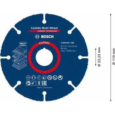 Τροχός Διαμαντέ Γενικής Χρήσης  115 Carbide Mutli Material Expert Bosch