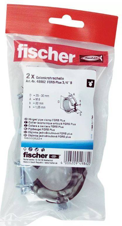 Fischer Fgrs Plus 3/4" B Στήριγμα Σωλήνων Σε Σακουλάκι   2Τμχ