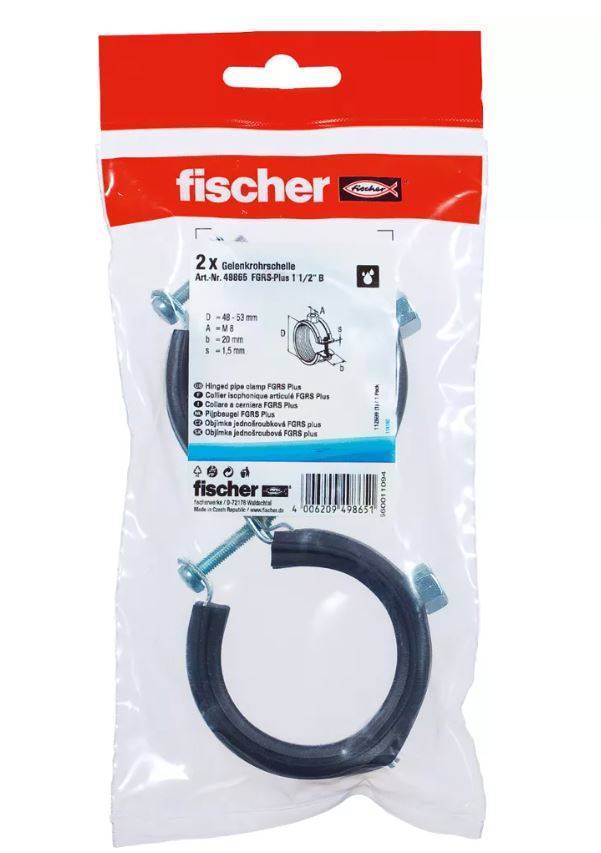Fischer Fgrs Plus 1 1/2" B Στήριγμα Σωλήνων Σε Σακουλάκι   2Τμχ