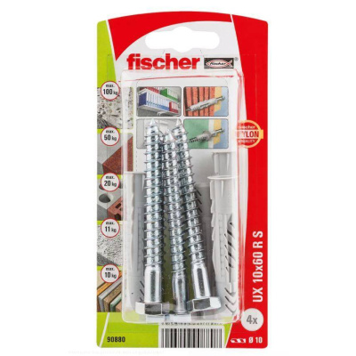 Fischer Ux 10X60 Rs Νάιλον Βύσμα (Ροδέλα) Με Στριφώνι 4Τμχ