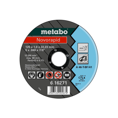 Τροχος Κοπης 125/1,0 Inox         Novorapid Metabo