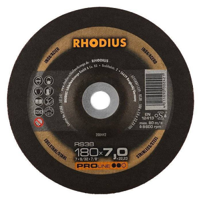 Τροχος Λειανσεως 180/7 Rs 38 Inox          Rhodius