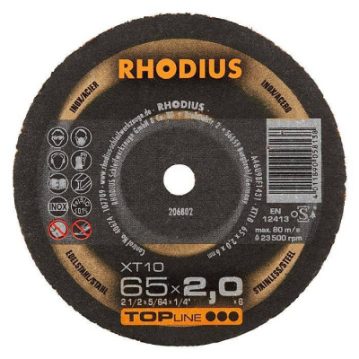Τροχος Κοπης  65/2,0 Xt10 Inox Top   (D 6) Rhodius